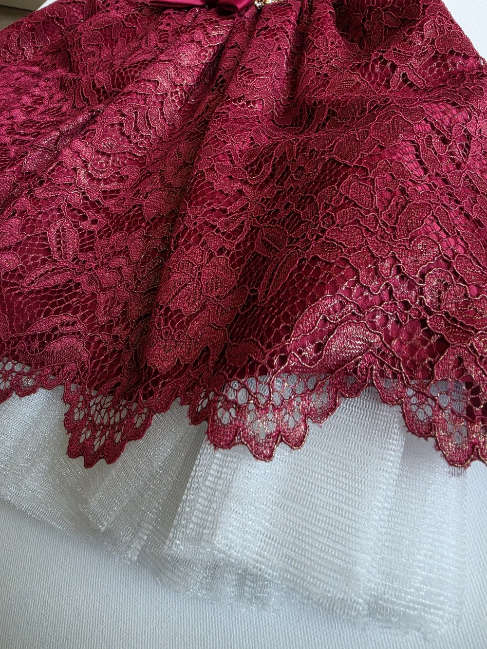 2T Burgundy Lace Party Dress - Picture 7 of 8